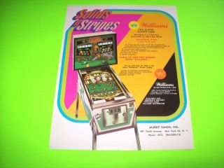 Solids N Stripes By Williams 1970 Pinball Machine Sales Flyer Brochure