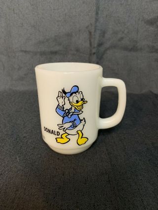 Vintage Disney Donald Duck Pepsi Anchor Hocking Mug Disney D Handle 2