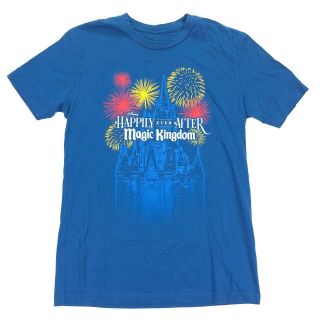 Disney Parks Magic Kingdom “happily Ever After” Collector T - Shirt Blue • Small