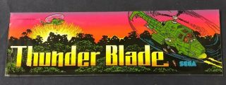 Vintage 1988 Thunder Blade Video Arcade Game Plexiglass Marquee