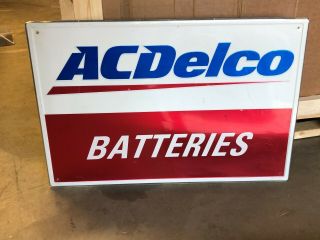 Vintage Ac Delco Batteries Sign Gas Oil Automotive Battery Car Truck