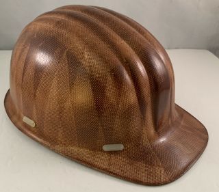 Vintage Ironworker Fiberglass Plastic Brown Hard Hat