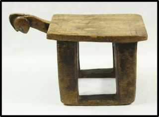 Vintage Old Figural Lobi Stool Burkina Faso Chair Look Figure Rare