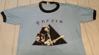 Vintage 1981 Jerry Garcia Concert Ringer Shirt Grateful Dead Tour Stanley Mouse
