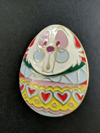 Disney Dssh Dsf Domed Easter Egg Pin Alice In Wonderland White Rabbit Le 300