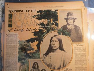 Native Americans Indians Newspaper 1908 Ind Romance Of Long Island Udsall Mtns