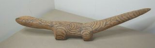Old Australian Aboriginal Carved Pokerwork Wooden Lizard