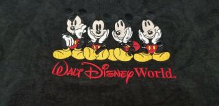 Walt Disney World Mickey Mouse Tote Bag Black Embroidered Carry On Duffel Bag