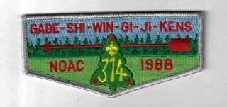 Oa 374 Gabe - Shi - Win - Gi - Ji - Kens S6 1988 Noac Flap Gry Bdr.  Chief Okemos Mi [ind - 1