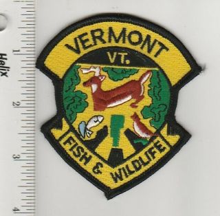 Us Police Game Warden Patch Vermont Division Of Fish And Wildlife