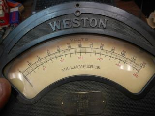 VINTAGE Weston Electrical Instrument Co Voltmeter Model 57 0 - 24v,  0 - 480 milamp 3