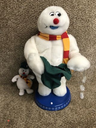 Gemmy Spinning Snowflake Frosty The Snowman Vintage Light Up Dancing Singing Euc