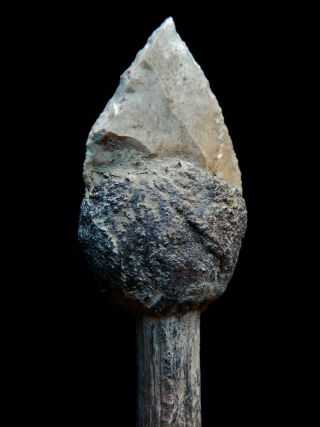 Old Aboriginal Central Desert Stone Headed Spear 24.  5cm