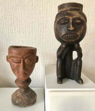African Tribal Art Two Drinking Cups Vessels Dr Congo