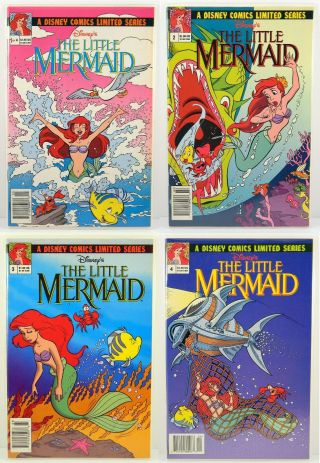 The Little Mermaid 1 - 4 Limited Series 1992 Disney Comic Book Complete Set