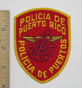 Policia De Puerto Rico De Puertos Police Patch Vintage