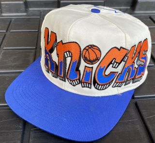 Vintage 90s York Knicks Drew Pearson Graffiti Snapback Hat Cap Nba