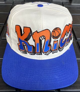 Vintage 90s York Knicks Drew Pearson Graffiti Snapback Hat Cap NBA 2