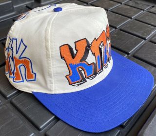 Vintage 90s York Knicks Drew Pearson Graffiti Snapback Hat Cap NBA 3