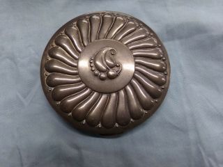 Vintage Rex Avenue Sterling Silver Ornate Powder Compact With Mirror
