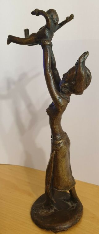 Vintage / Antique African Bronze Statue 9 1/2 " 