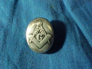19thc Masonic Lodge Sterling Silver Clip Pin