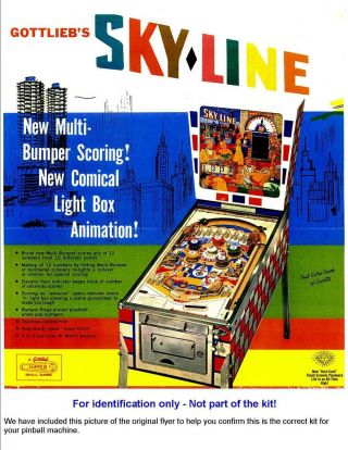 1965 Gottlieb Sky - Line Pinball Machine Rubber Ring Kit - aka Skyline 3