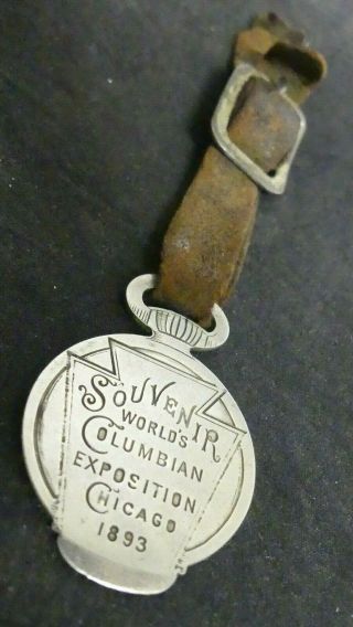 1893 Souvenir Worlds Columbian Exposition Chicago Keystone Watch Case Co.  Fob