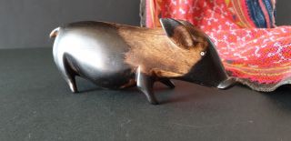 Old Papua Guinea Trobriand Islands Carved Wooden Pig.