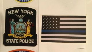 Nysp Nys State Police In/window Faces/out Official Decal,  Flag Blue Sticker