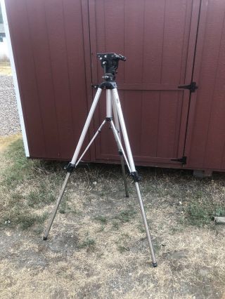 Bogen Manfrotto 3068 Tripod W/ Manfrotto 116 Head And Plate - Vintage