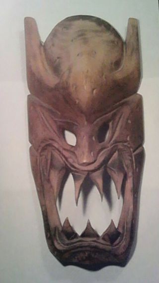 Vintage Papua Guinea Ethnic Ifugao Philippine Wood Carving Art Devil Mask