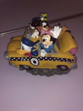 Disney Fab 5 Mickey Mouse & Friends Coin Piggy Bank Yellow Taxi Duck Cab Co.