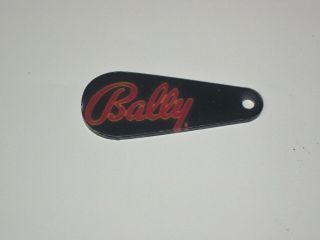 Bally Pinball Promo Plastic Key Chain Fob - Black & Red