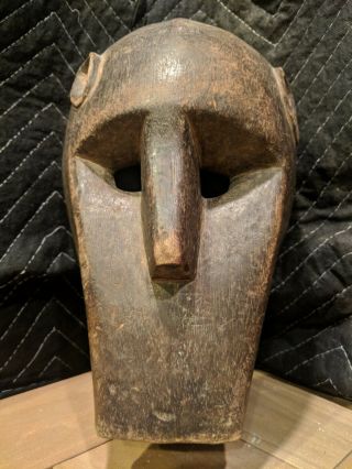 Carved Animal Head Mask Of Unknown Origin — Authentic Handmade African Wood Art
