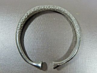 ANTIQUE WEST AFRICAN MANILLA CURRENCY COIN SILVER PENANNULAR CUFF SLAVE BRACELET 2