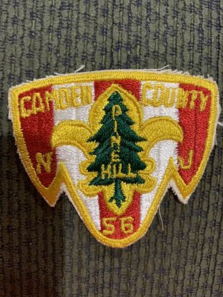 1956 C/e Camden County Council Pine Hill Camp Patch Bsa Boy Scout Jersey