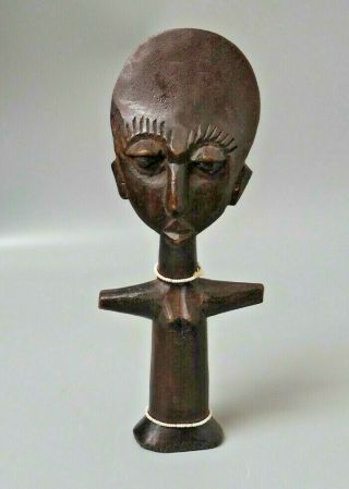 Good Small West African Tribal Art Carved Wooden Ashanti Ghana Style Figure Nr