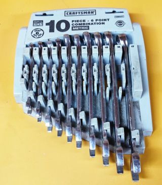 Vtg Usa Made 6 Point Craftsman 10pc Metric 6pt Combination Wrench Set 8mm - 17mm