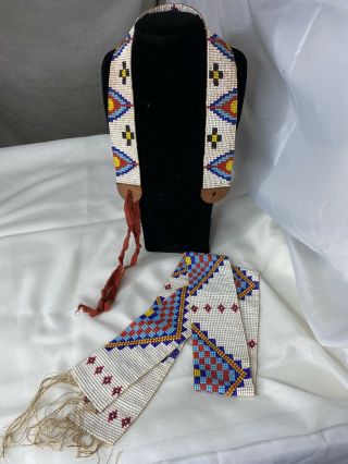 Native American Potawatomi Plains Indian Beaded Necklace Headband Belt Bracelet 3