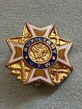 Vfw Auxiliary Lapel Pin - Vintage Veterans Of Foreign Wars American Military 1