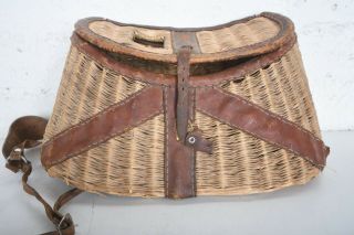 Vintage Fishing Creel Wicker Basket Strap