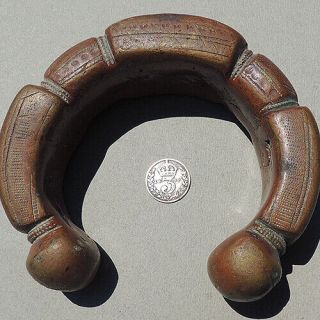 An Old Lost Wax Cast Copper Alloy African Bracelet Currency Mali 215
