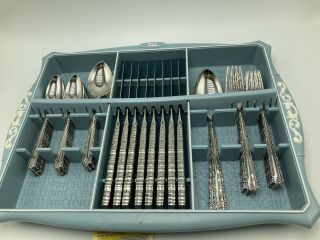 Vintage 1970s Oneida Cherie Deluxe Stainless 50 Pc Service For 8