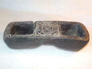Antique Primitive Carved Wooden Double Trough Bowl African Tribal ?