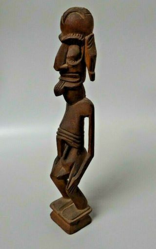 Good Small Vintage Polynesian Easter Island Carved Wooden Moai Figure Oceanic Nr