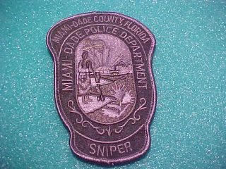 Metro Dade County Florida Police Patch Shoulder Size Black Sniper