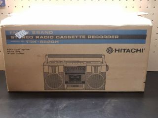 Vintage Hitachi Trk 6820h Boom Box Radio Portable Cassette Player