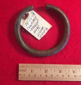 14 - 15th Century African Tribal Brass Forged Metal Money Bracelet Currency 2