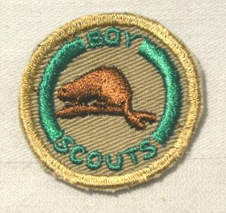 Beaver Boy Scout Water Conservationist Proficiency Award Badge Tan Cloth Troop